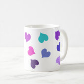 Mug Cœurs colorés mignons (Devant droit)
