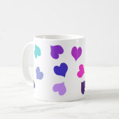Mug Cœurs colorés mignons (Devant gauche)