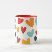 Mug Cœurs colorés mignons gribouillés romantiques (Centre)