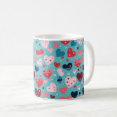 Mug Coeurs colorés Motif mignon (Devant droit)