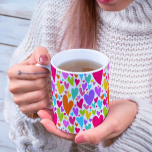 Mug Coeurs colorés super et romantiques Saint-Valentin