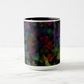 Mug Cœurs Colorés sur Fond Noir (Centre)