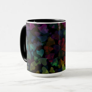Mug Cœurs Colorés sur Fond Noir