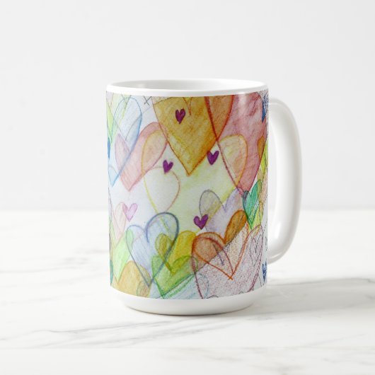 Mug Coeurs communautaires Rainbow Custom Coffee Cup (Devant droit)