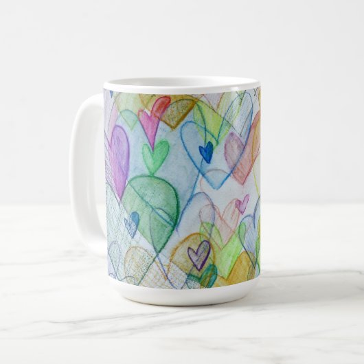 Mug Coeurs communautaires Rainbow Custom Coffee Cup (Devant gauche)