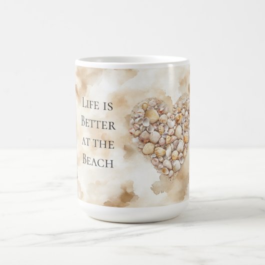 Mug Cœurs Coquilles de Mer Sable (Centre)