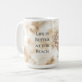 Mug Cœurs Coquilles de Mer Sable (Devant gauche)
