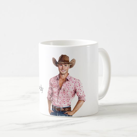Mug Coeurs Cowboy (Devant droit)