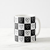 Mug Cœurs Damier (Devant droit)
