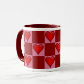 Mug Cœurs Damier (Devant gauche)