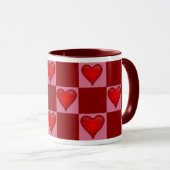 Mug Cœurs Damier (Devant droit)