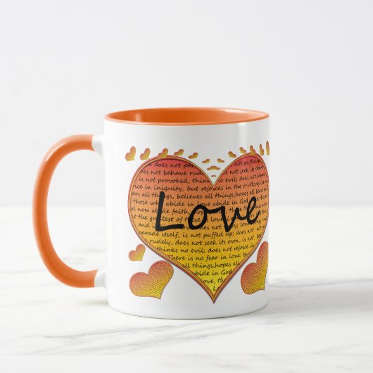 Mug Cœurs d'amour 1 Corinthiens 13 (Gauche)