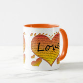 Mug Cœurs d'amour 1 Corinthiens 13 (Devant droit)