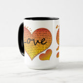 Mug Cœurs d'amour 1 Corinthiens 13 (Devant gauche)