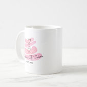 Mug Coeurs d'amour Aquarelle rose (Devant gauche)