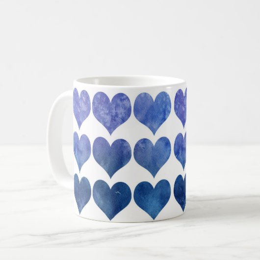 Mug Coeurs d'amour bleu (Devant gauche)