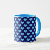 Mug Coeurs d'amour bleu (Devant droit)