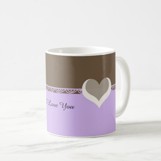 Mug Cœurs d'amour et dentelle (Devant droit)