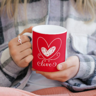 Mug Coeurs d'Amour Moderne Cute Happy Valentines Jour 