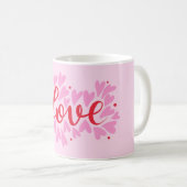 Mug Coeurs d'amour - rose et rouge (Devant droit)