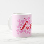 Mug Coeurs d'amour - rose et rouge (Devant gauche)