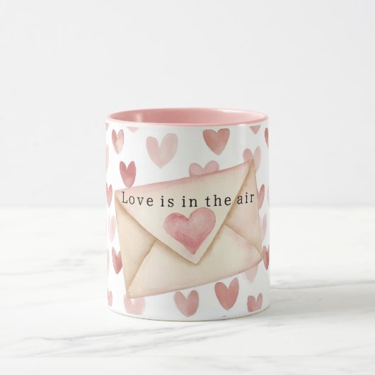 Mug Cœurs d'amour rose romantiques Saint-Valentin (Centre)