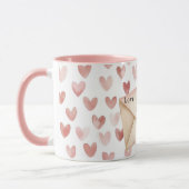 Mug Cœurs d'amour rose romantiques Saint-Valentin (Gauche)