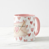 Mug Cœurs d'amour rose romantiques Saint-Valentin (Devant droit)