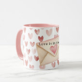 Mug Cœurs d'amour rose romantiques Saint-Valentin (Devant gauche)