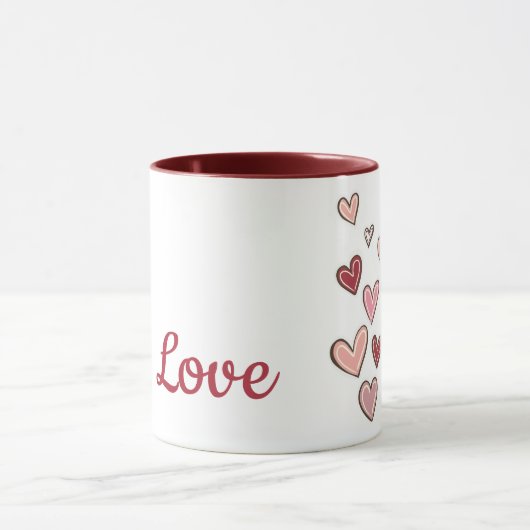 Mug Coeurs d'amour rose rouge (Centre)
