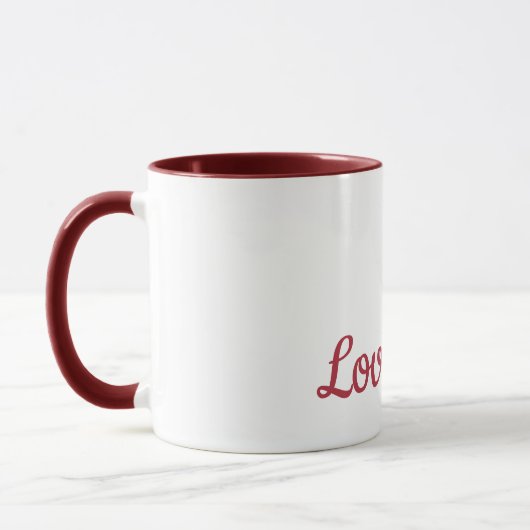 Mug Coeurs d'amour rose rouge (Gauche)