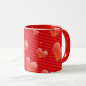 Mug Coeurs d'amour rouges (Devant droit)