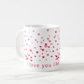 Mug Coeurs d'amour Valentine Personnalisé (Devant gauche)