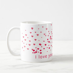 Mug Coeurs d'amour Valentine personnalisée