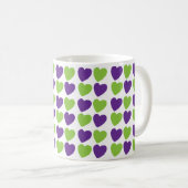 Mug Coeurs d'amour vert pourpre (Devant droit)