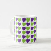 Mug Cœurs d'amour violets verts (Devant gauche)