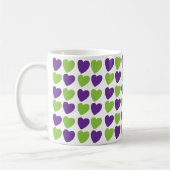Mug Cœurs d'amour violets verts (Gauche)