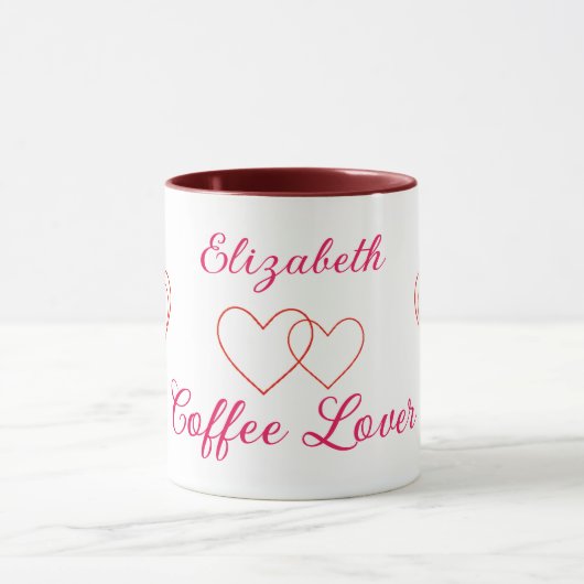 Mug Coeurs d'amoureux du café (Centre)