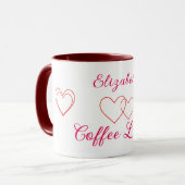 Mug Coeurs d'amoureux du café (Devant gauche)