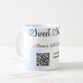 Mug Coeurs d'aquarelle bleu QR Sweet sixteen anniversa (Devant gauche)