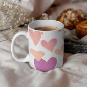 Mug Coeurs d'aquarelle de la Saint-Valentin - rose pas