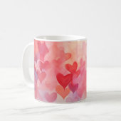 Mug Coeurs d'aquarelle moderne Motif Rouge orange (Devant gauche)