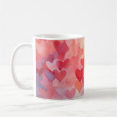 Mug Coeurs d'aquarelle moderne Motif Rouge orange (Gauche)
