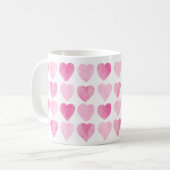 Mug Coeurs d'aquarelle rose mignonne (Devant gauche)