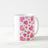 Mug Coeurs d'aquarelle rose pâleur (Devant droit)