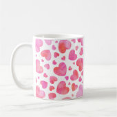 Mug Coeurs d'aquarelle rose pâleur (Gauche)