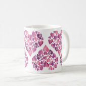 Mug Coeurs d'aquarelle rose Saint-Valentin (Devant droit)