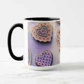 Mug Coeurs d'aquarelle Whimsical mignon et coloré (Gauche)