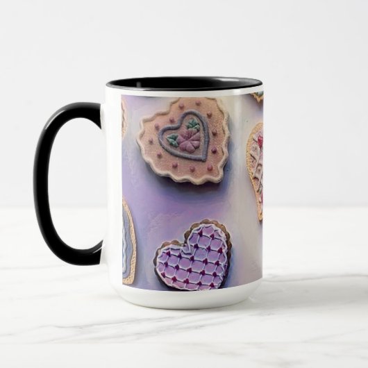 Mug Coeurs d'aquarelle Whimsical mignon et coloré (Gauche)