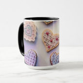 Mug Coeurs d'aquarelle Whimsical mignon et coloré (Devant gauche)